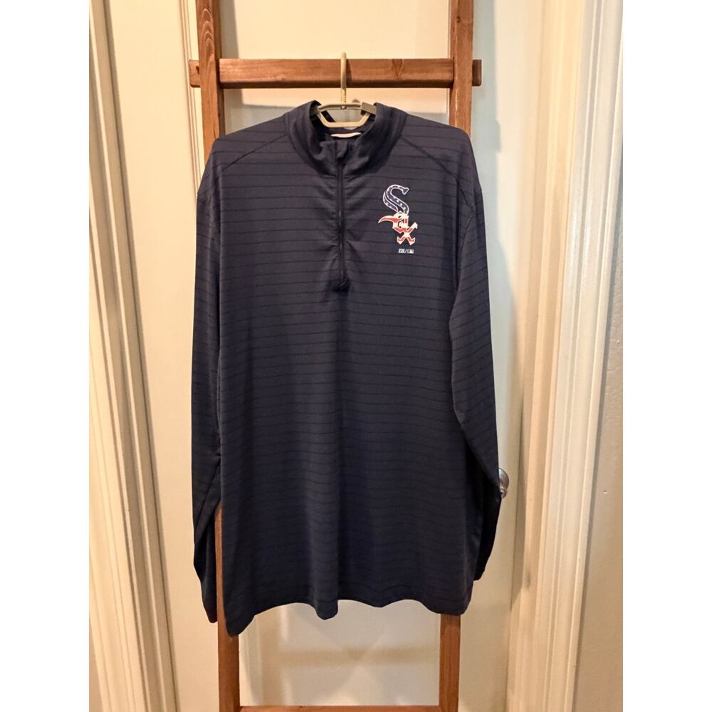 USA Chicago White Sox Quarter Zip Pullover MLB Navy Lightweight Jacket Men’s XLT